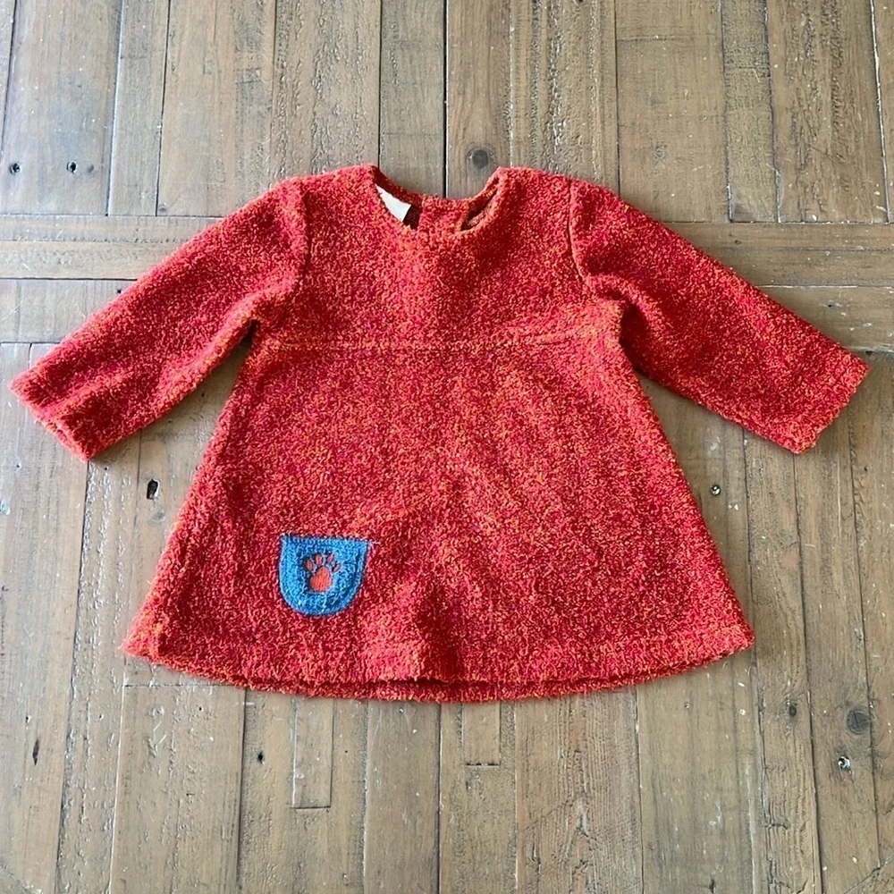 Hanna andersson vintage orange paw dress
